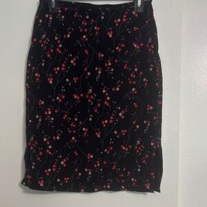 Express Black and Pink Floral Pencil Skirt
